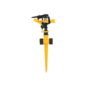 Aspersor plastico 11" dos vias, estaca plastica, Pretul