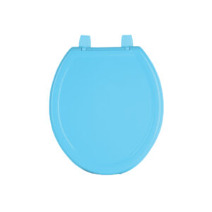 Asiento redondo ligero con tapa para WC, azul, FOSET BASIC