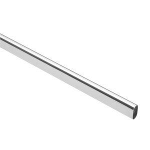 Tubo ovalado para closet, 2.4 m, acero cromado, Hermex