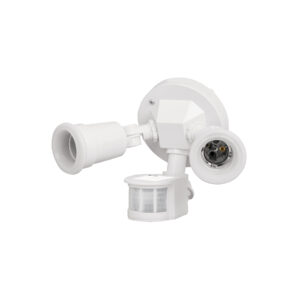 Arbotante blanco c/sensor movimiento, lámparas no incluidas