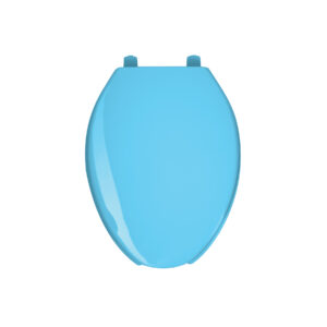 Asiento alargado con tapa para WC, abierto, azul, FOSET