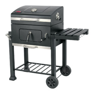 Asador de carbón de 24' con tapa, negro, Fiero