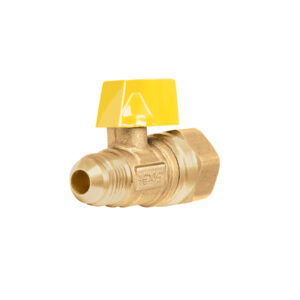 Válvula de control de latón para gas, 3/8 Fl x 1/2 H