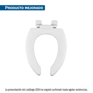 Asiento alargado sin tapa para taza fluxómetro, blanco,FOSET
